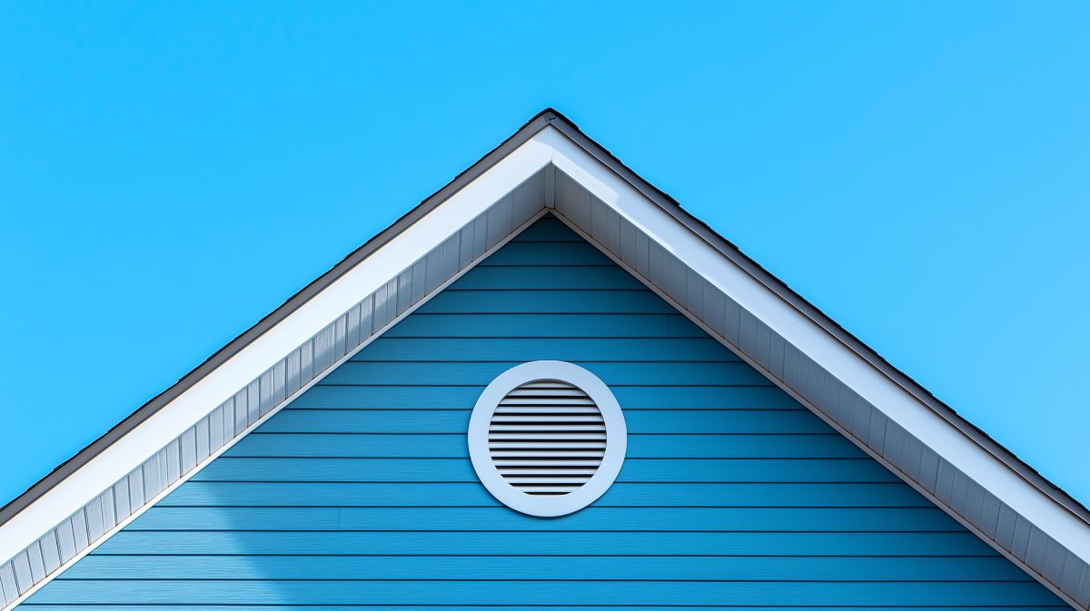 gable vents blue siding